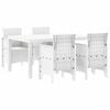 vidaXL Garden Dining Set 5 pcs White Polt rattan