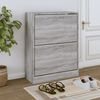 vidaXL Shoe Cabinet Grey Sonoma 63x24x81 cm Engineered Wood