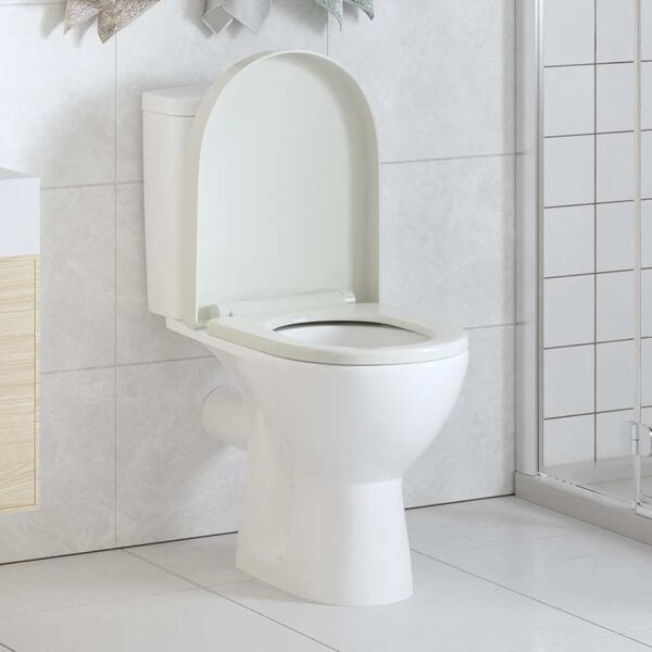 vidaXL Soft-close Toilet Seat with Quick-release Design White Square