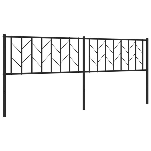 vidaXL Metal Replace Headboard Black 200 cm