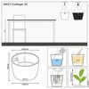 LECHUZA Hanging Planter NIDO Cottage 35 ALL-IN-ONE White