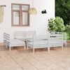 vidaXL 9 Piece Garden Lounge Set White Solid Pinewood
