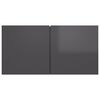 vidaXL 7 Piece TV Cabinet Set High Gloss Grey Engineered Wood
