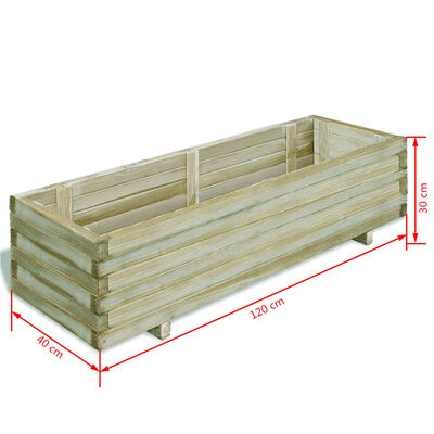 vidaXL Raised Bed 120x40x30 cm Wood Rectangular