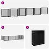 vidaXL Dog Gate with Door Foldable 12 Panels Black 960 cm Poplar Wood