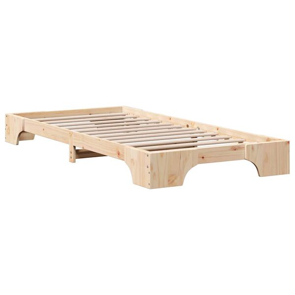 vidaXL Bed Frame Natural 80 x 200 cm Solid Pine Wood