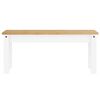 vidaXL Dining Bench PANAMA White 105x30x45 cm Solid Wood Pine