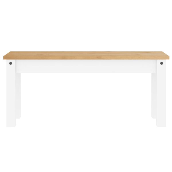 vidaXL Dining Bench PANAMA White 105x30x45 cm Solid Wood Pine