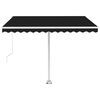 vidaXL Manual Retractable Awning with LED 300x250 cm Anthracite