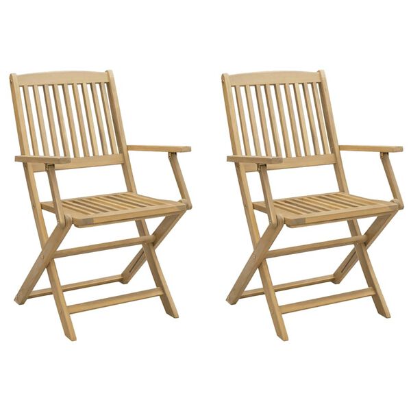 vidaXL Folding Garden Chairs 2 pcs 58x54.5x90 cm Solid Wood Acacia