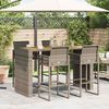 vidaXL 5 Piece Garden Bar Set without Cushions Grey Poly Rattan Acacia