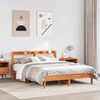 vidaXL Bed Frame without Mattress Wax Brown 150x200 cm King Size Solid Wood Pine