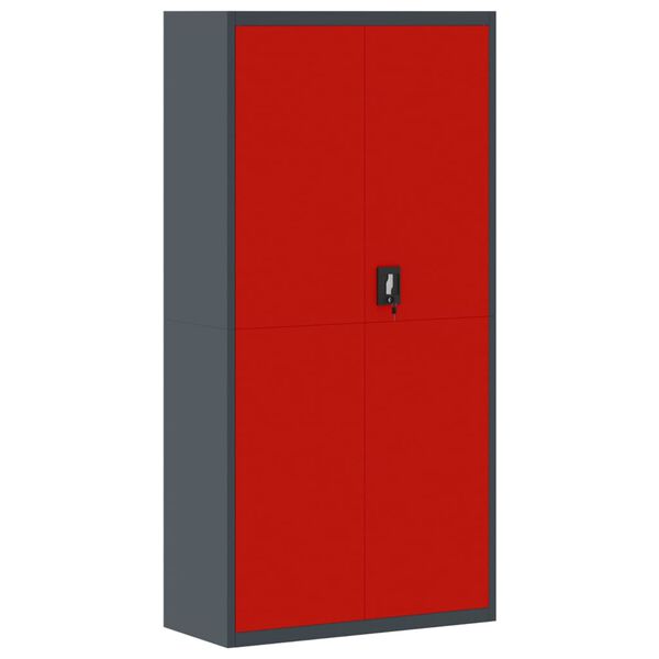 vidaXL File Cabinet Anthracite and Red 90x40x180 cm Steel