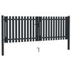 vidaXL Double Door Fence Gate Steel 300x125 cm Anthracite