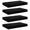 vidaXL Floating Wall Shelves 4 pcs High Gloss Black 40x23x3.8 cm MDF