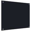 vidaXL Kitchen Backsplash Black 70 x 60 cm Tempered Glass