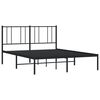 vidaXL Metal Bed Frame without Mattress with Headboard Black 140x200cm