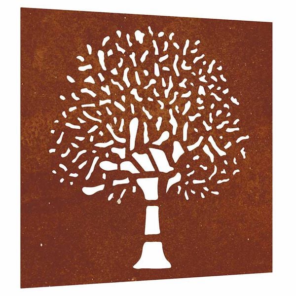 vidaXL Garden Wall Decoration 55x55 cm Corten Steel Tree Design