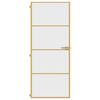 vidaXL Interior Door Slim Golden 83x201.5 cm Tempered Glass and Aluminium