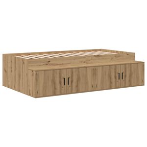 vidaXL Bed Frame with Drawer Artisan Oak 90 x 200 cm Engineered Wood
