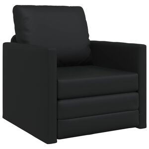vidaXL Folding Sofa Bed Black 74 x 77 x 81 cm PVC
