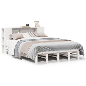vidaXL Bookcase Bed without Mattress White 140x200 cm Solid Wood