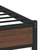 vidaXL Metal Bed Frame without Mattress Brown Oak 140x200 cm