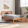 vidaXL Bed Frame without Mattress Wax Brown 75x190 cm Small Single Solid Wood Pine