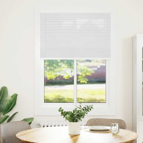 vidaXL Pleated Blind White 95x100 cm Fabric Width 94.4 cm Polyester