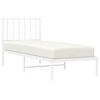 vidaXL Metal Bed Frame without Mattress with Headboard White 75x190cm