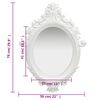 vidaXL Wall Mirror Castle Style 56x76 cm White