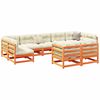 vidaXL 9 Piece Garden Sofa Set Wax Brown Solid Wood Pine