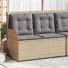 vidaXL Garden Bench with Cushion Beige Poly rattan
