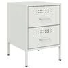 vidaXL Bedside Cabinet White 36x39x50.5 cm Steel