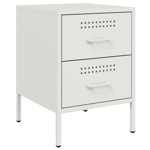 vidaXL Bedside Cabinet White 36x39x50.5 cm Steel