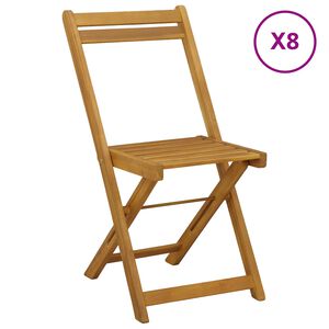 vidaXL Outdoor Bistro Chairs Folding 8 pcs Natural 40 x 53 x 80 cm