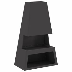 vidaXL Fire Bowl Black 60 x 35 x 100 cm Weathering Steel