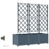 vidaXL Garden Planter 3 pcs LiGht Grey Steel
