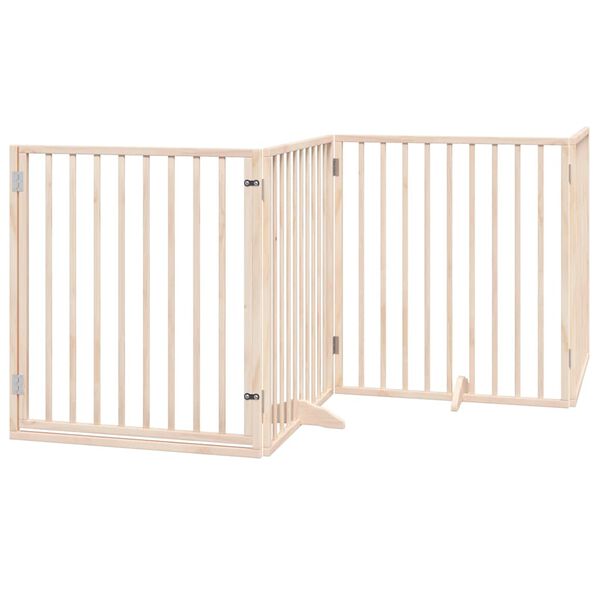 vidaXL Dog Gate with Door Foldable 10 Panels 800 cm Poplar Wood