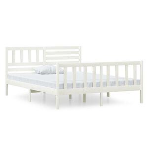 vidaXL Bed Frame without Mattress White Small Double Solid Wood