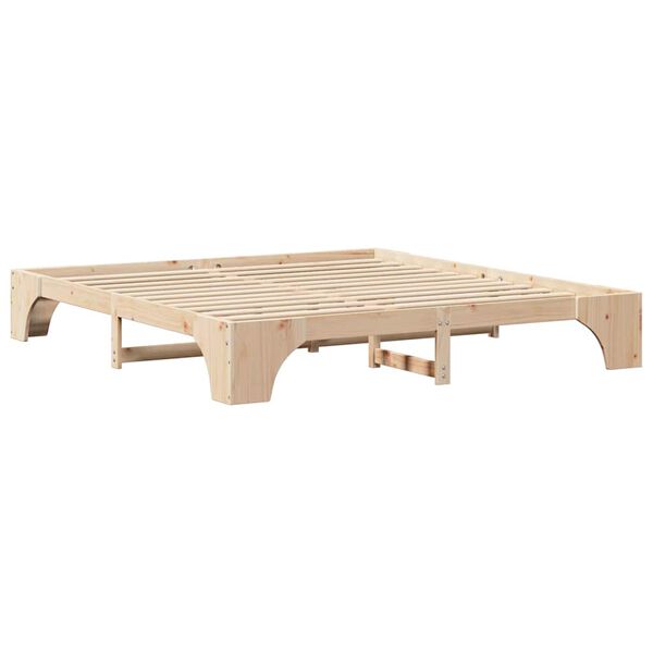 vidaXL Bed Frame Natural 180 x 200 cm Solid Pine Wood