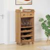 vidaXL Wine Cabinet ASKIM Honey Wax 57 x 37 x 114 cm Solid Pine Wood