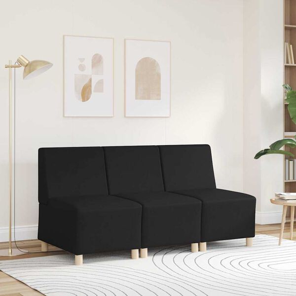 vidaXL Modular Sofa Unit Armless Black 55 x 74 x 82 cm Faux Leather