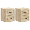 vidaXL Wall-Mounted Bedside Cabinet 2 pcs Sonoma Oak 34.5 x 33 x 40 cm