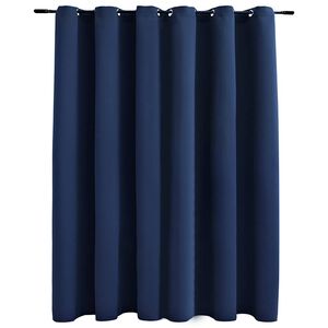 vidaXL Blackout Curtain with Metal Rings Blue 290x245 cm