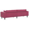 vidaXL Sofa with Cushion Wine Red 250 x 77 x 76 cm Velvet