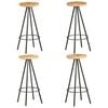 vidaXL Bar Stool | Set of 4 | Brown and Black