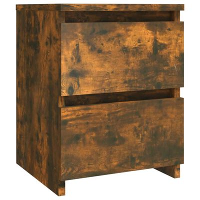 vidaXL Bedside Cabinets 2 pcs Smoked Oak 30x30x40 cm Engineered Wood