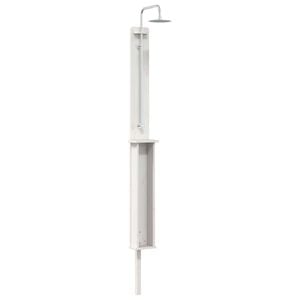 vidaXL Outdoor Shower 246 cm Solid Pine Wood and Stainless Steel White