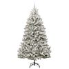 vidaXL Artificial Christmas Tree Green and White 240 cm PVC and Metal